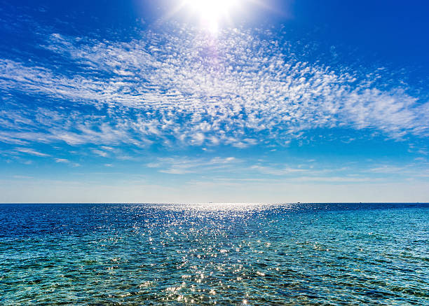 perfect sky and water of ocean