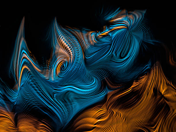 istock Blue and Gold spiraling lines and colors. 469660257