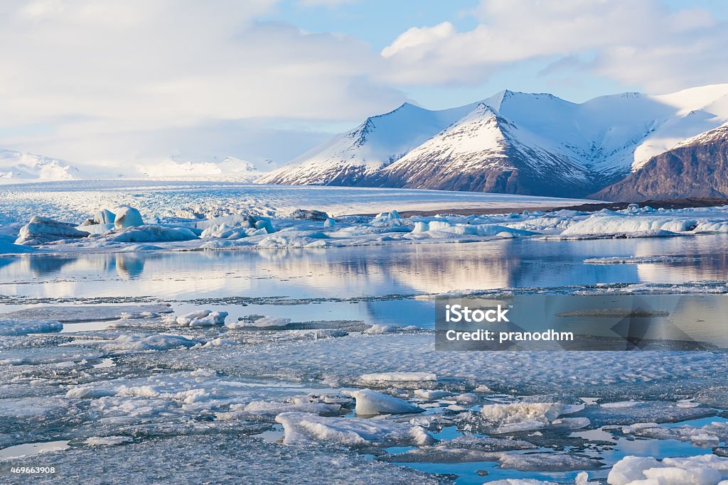 Beauty of Jokulsarlon lagoon in Iceland Icebergs floating in Jokulsarlon Glacier Lagoon 2015 Stock Photo