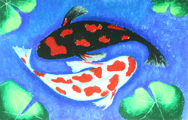 istock koi fish swiming in water painting 469665307
