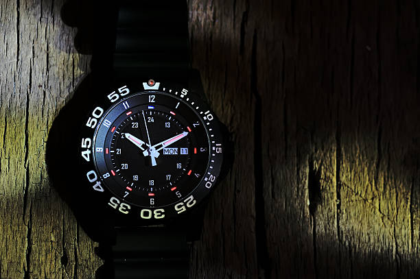Elegant wristwatch with Roman numbers on the dial. Space for copy text.