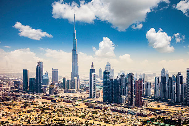 istock Dubai downtown skyscrapers and office buildings 469666932
