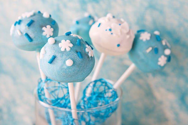 istock Wedding cake pops in white and soft blue. 469667063