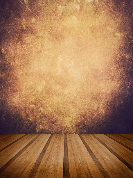 istock Retro grunge texture background with wooden floor platform foreg 469667154