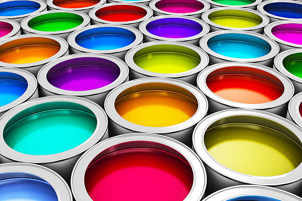 couleur peinture cans - inkpot photos et images de collection