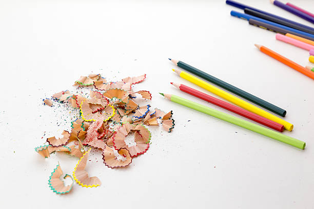 istock Color pencil crayons and shavings 469668420