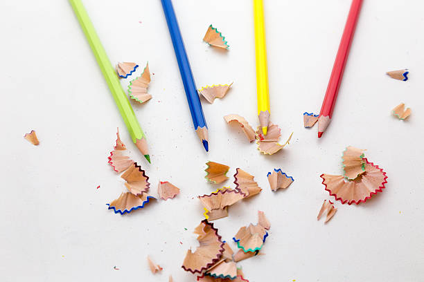 istock Color pencil crayons and shavings 469672030
