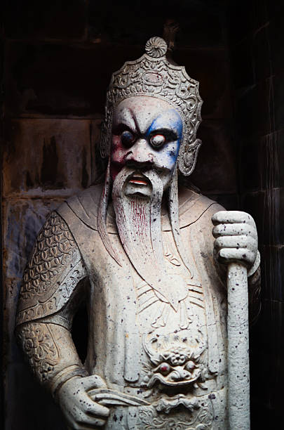 Chinese Sculpture Chinese Stone Sculpture at Temple of Dawn in Thailand antique chinese dolls pictures stock pictures, royalty-free photos & images