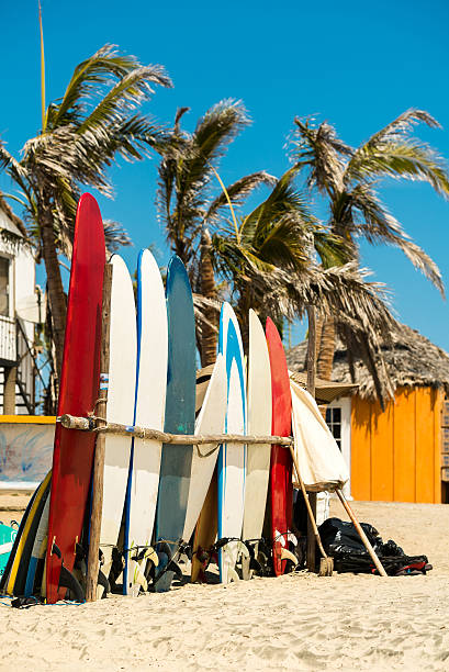 istock Surfboards for rent on the beach 469672190