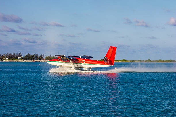 Hydroplane standing at Male airport, Maldives.