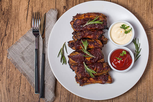 istock Grilled pork ribs in barbecue sauce 469672690