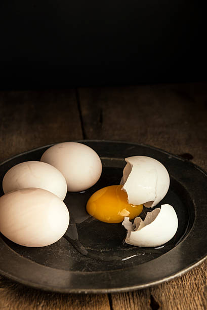 istock Fresh duck eggs in vintage retro style natural lighting se 469672900