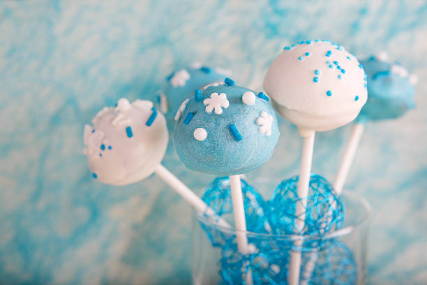 istock Wedding cake pops in white and soft blue. 469673685