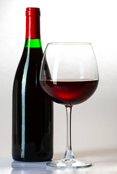 istock Wine bottle and a glass 469674459