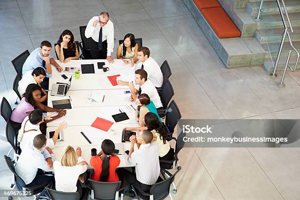 Business Meeting At Round Table Stock Photo - Download Image Now - Meeting, 20-29 Years, Adult