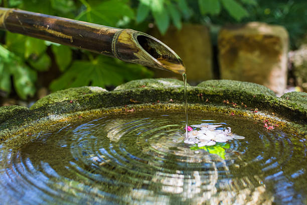 istock Japanese Bamboo Pipe Dripping Water 469675450