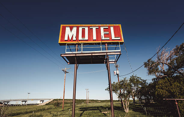 istock Old motel sign on Route 66 469675889