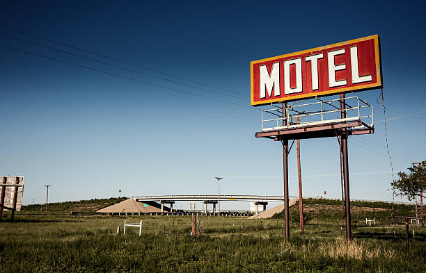 istock Old motel sign on Route 66 469675923