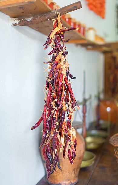istock Bunch of dried red chili peppers. 469676848