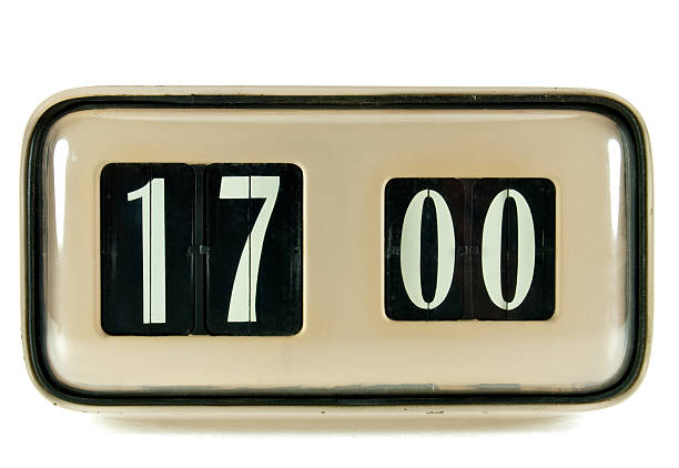 istock flip clock 60 years. indicates hours 17 00 469678699