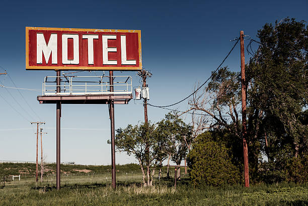 istock Old motel sign on Route 66 469681083