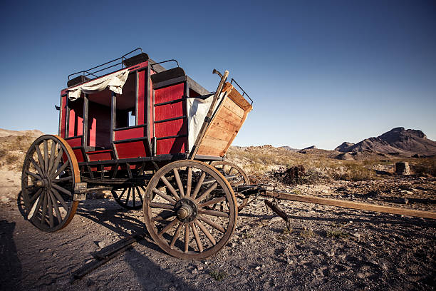 istock Horse drawn wagon in the Mojave desert. 469682473
