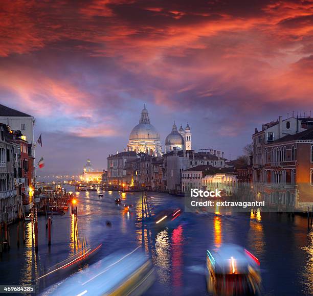 Venice With Busy Grand Canal In The Evening Italy Stock Photo - Download Image Now