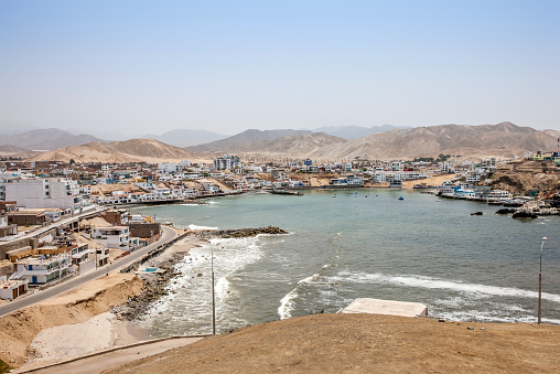 Coastline and bay at Punta Negra near Lima, Peru