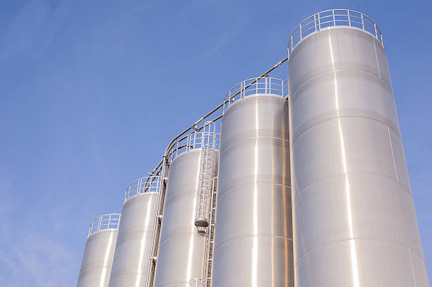 istock Chemical plant, containers 469686554