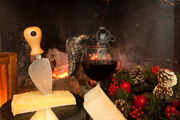 Italian Cheese And Wine stock photo