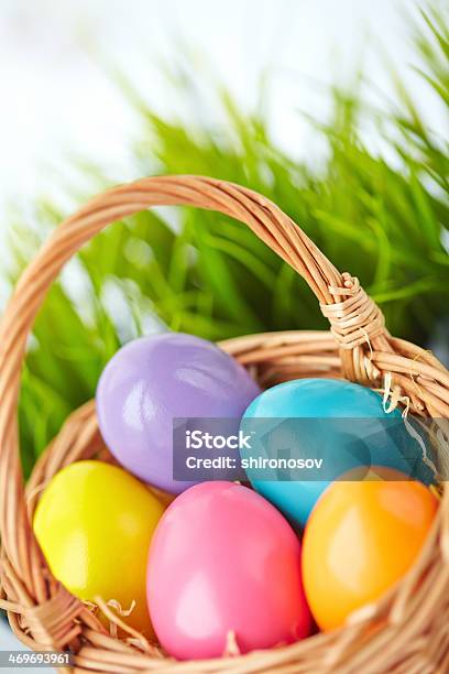 Colorful Eggs Stock Photo - Download Image Now - April, Art And Craft, Basket