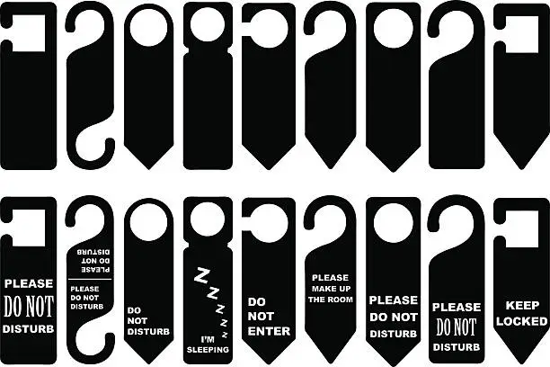 Vector illustration of Door knob hangers