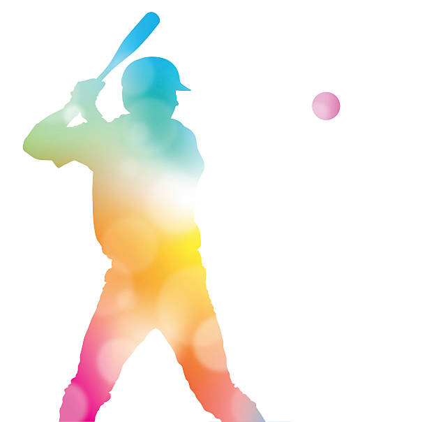 Abstract Baseball Player in Beautiful Summer Haze. vector art illustration