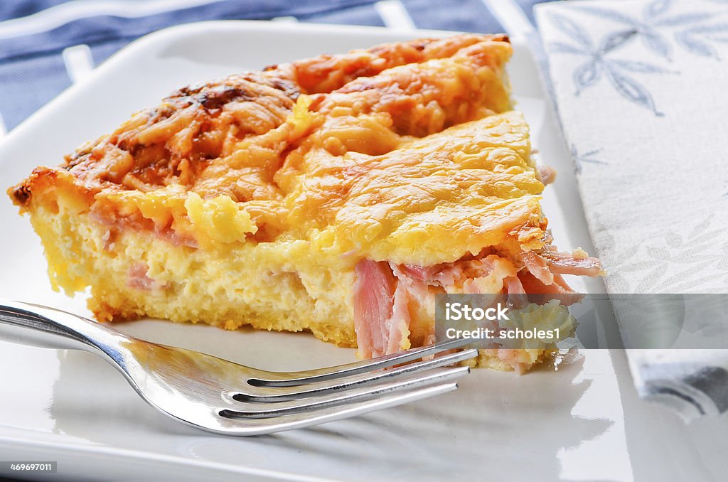 Quiche Lorraine A delicious piece of home made Quiche Lorraine Baked Stock Photo