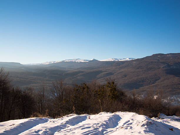 istock Panorama foothills with snow 469699941