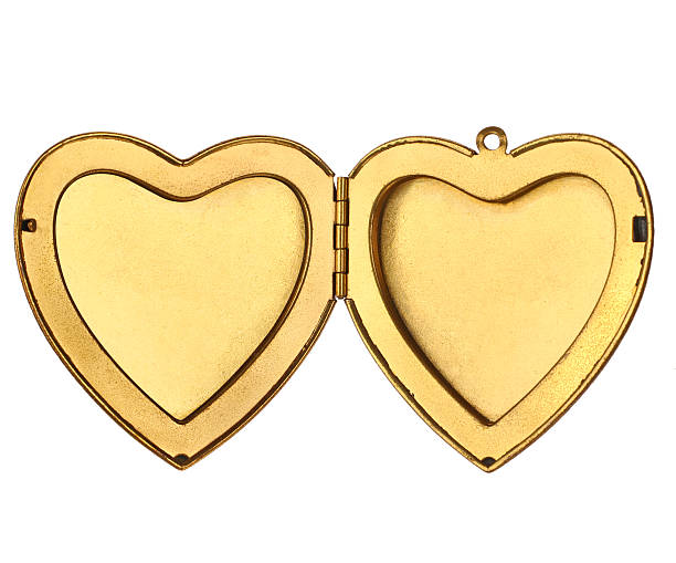 rama obrazu-otwórz serce medalion - necklace jewelry heart shape gold zdjęcia i obrazy z banku zdjęć