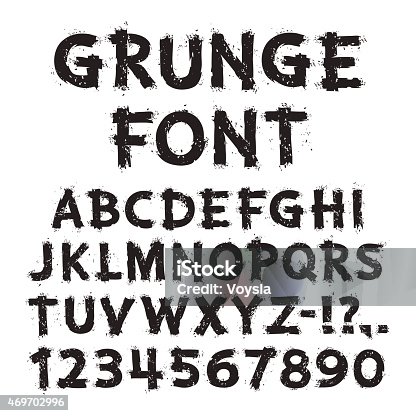 istock Grunge Letters and Numbers on White Background 469702996