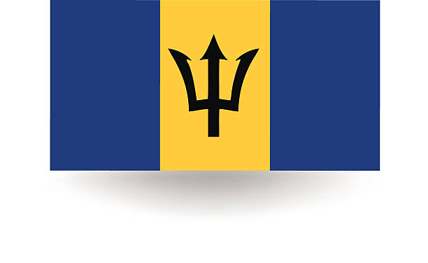 флаг барбадоса - trident barbados flag pride stock illustrations