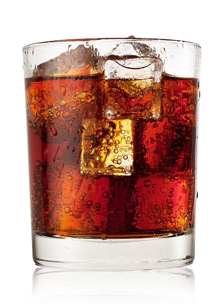 istock Round glass of cola with ice 469707177