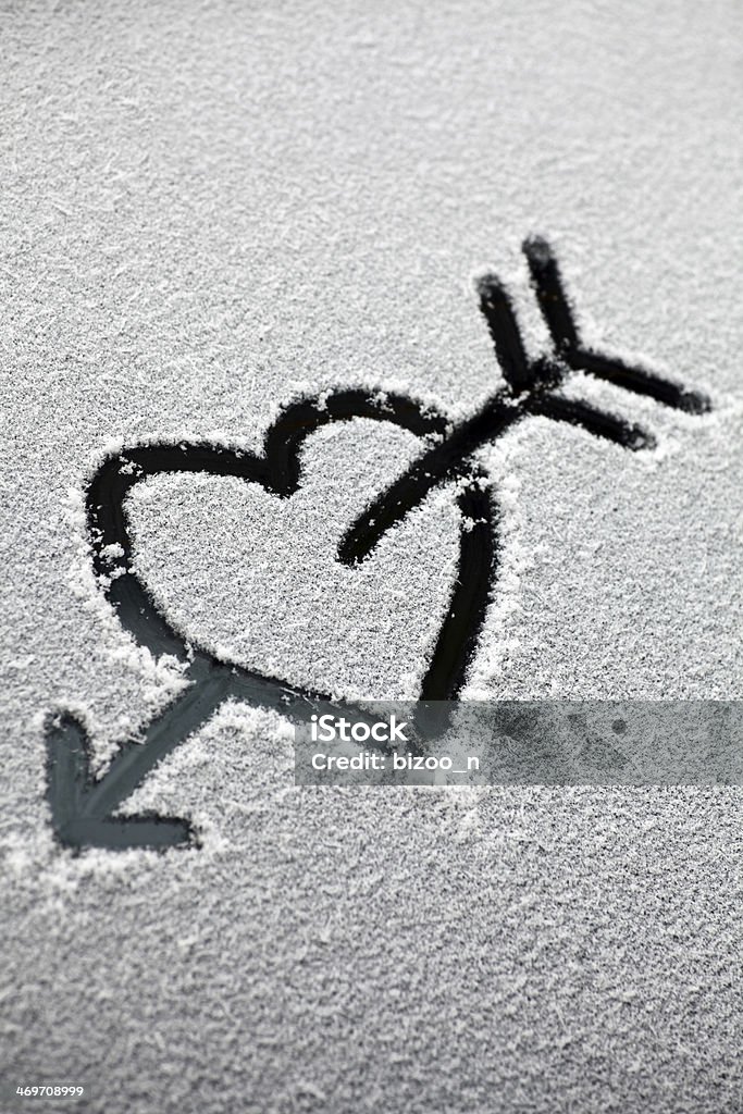 Heart in the snow Picture of a heart drawing in the snow Gay Person Stock Photo