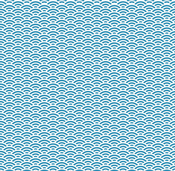 Traditional Japanese Wave Pattern Seamless traditional Japanese wave pattern seigaiha stock illustrations