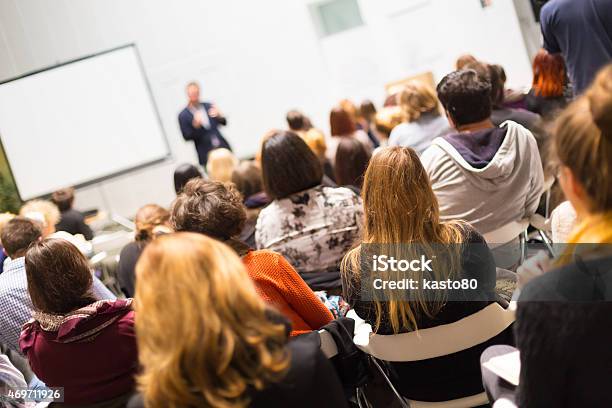Audience In The Lecture Hall Stock Photo - Download Image Now - Seminar, Conference - Event, Meeting