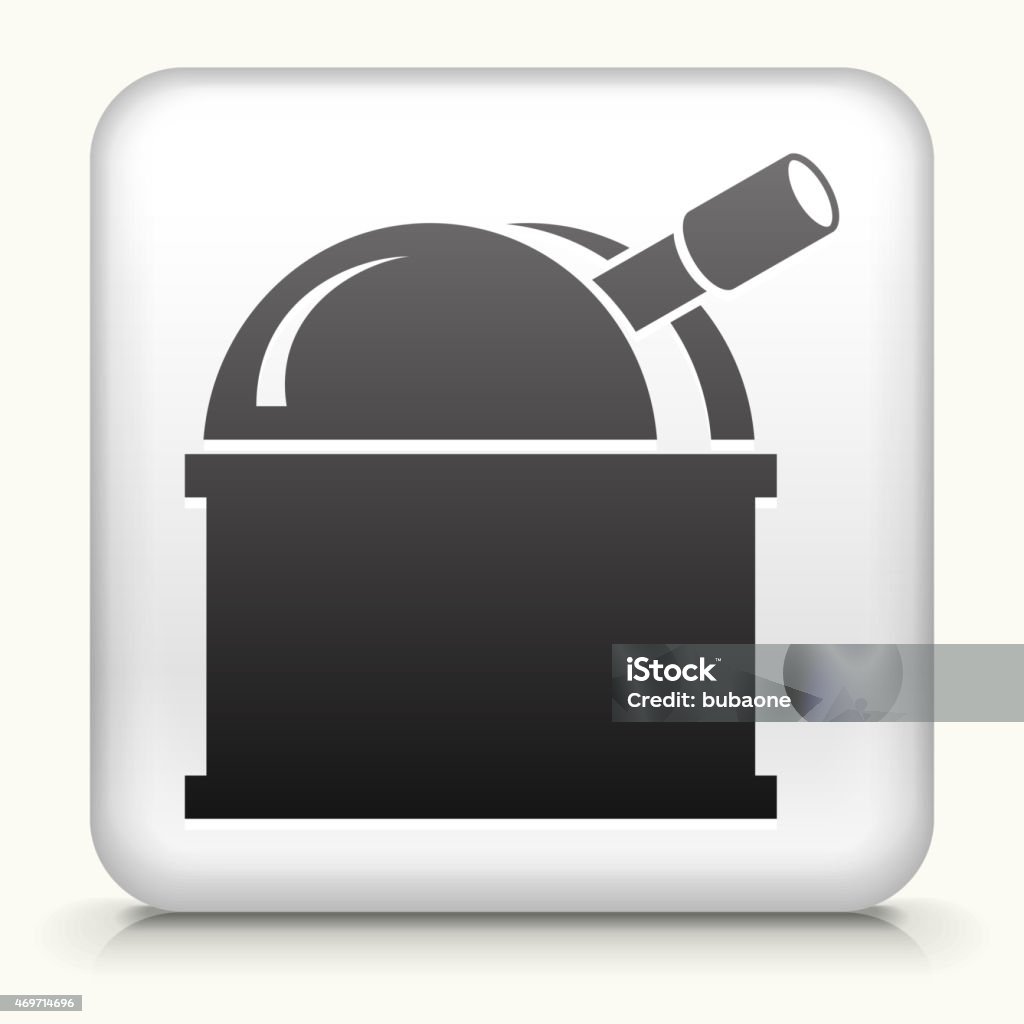 Spectator Button White Square Button With Observatory Vector Art Stock Illustration ...
