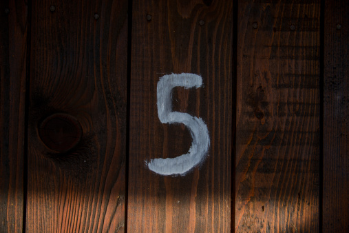 Number on a wooden door.Number on a wooden door.