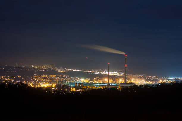 night Otrokovice Czech Republic stock photo