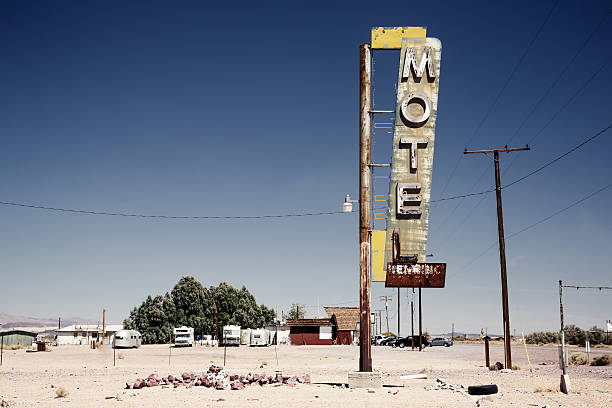 istock Hotel sign ruin along historic Route 66 469718905