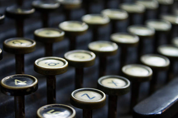 máquina de datilografar - typewriter typebar alphabet retro revival - fotografias e filmes do acervo