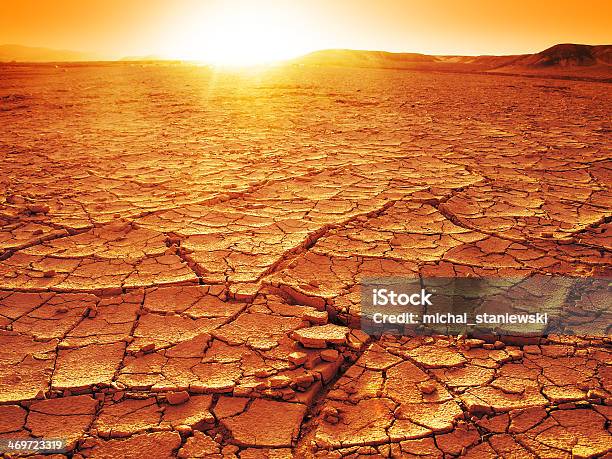 Sunset At A Desert Stock Photo - Download Image Now - Desert Area, Heat - Temperature, Dirt