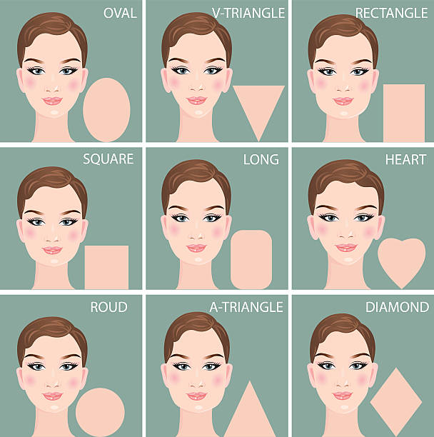 Set Of Nine Different Womans Face Shapes Vector Stock Illustration -  Download Image Now - Human Face, Chin, Ellipse - iStock