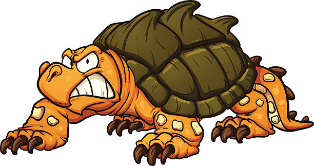 Snapping turtle vector art illustration